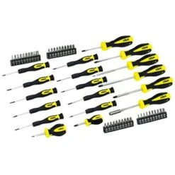 Rolson Screwdriver & Bit Set 58pc -White And Silver Furniture Store 307056 Rolson 58pc Screwdriver Set1