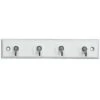 B&M White & Chrome 4 Hook Key Rail