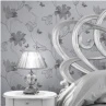 Muriva Amelia Floral Wallpaper - Silver/Gun Metal