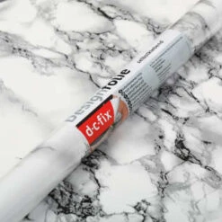 D-C-Fix Self-Adhesive Film 90cm X 2.1m - Marble White -White And Silver Furniture Store 330978 dc fix marble white 90x2m wallpaper