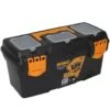 B&M Black Toolbox With Organiser 16"