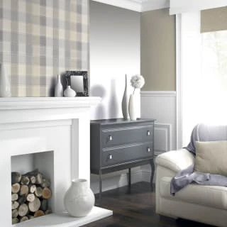 Country Check Wallpaper - Grey 3 Country Check Wallpaper - Grey - Image 3