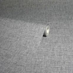 Linen Wallpaper - Mid Grey -White And Silver Furniture Store 341214 arthouse linen mid grey wallpaper 3