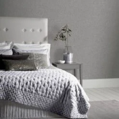 Linen Wallpaper - Mid Grey