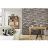 Metallic Brick Wallpaper - Charcoal