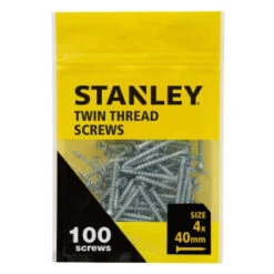 Stanley Twin Thread Screws 100pk 4 X 40mm