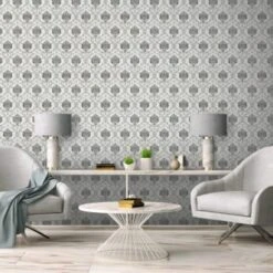 Duplex Damask Grey Wallpaper