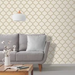 Crystal Trellis Gold Wallpaper