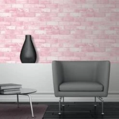 Glitter Brick Pink Wallpaper
