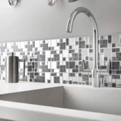 Kensington Silver Mosaic Self Adhesive Wall Tile