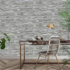 Inhibition Stone Wallpaper - Grey