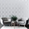 Amelie Geometric Grey Wallpaper
