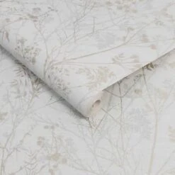 Hedgerow Wallpaper - Grey & Pale Gold -White And Silver Furniture Store 371353 hedgerow grey pale gold wallpaper1