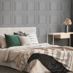 Wood Panel Wallpaper - Grey
