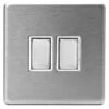 B&M 2 Gang 2 Way Light Switch - Stainless Steel