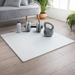 B&M Foam Mats 9 Piece - White -White And Silver Furniture Store 377626 interclocking mats white 3