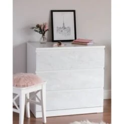 D-C-Fix Self-Adhesive Film Romeo - White - 90cm X 2.1m -White And Silver Furniture Store 377880 dc fix romeo white self adhesive vinyl 90cm x 2 1m wallpaper 3