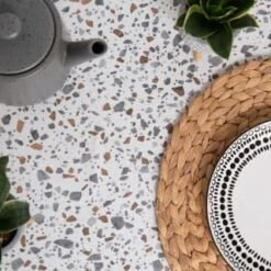 D-C-Fix Self-Adhesive Film Terrazzo 67.5cm X 2m -White And Silver Furniture Store 377882 dc fix terrazzo self adheisve vinyl 67 5cm x 2m wallpaper 2