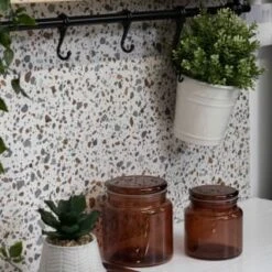 D-C-Fix Self-Adhesive Film Terrazzo 67.5cm X 2m -White And Silver Furniture Store 377882 dc fix terrazzo self adheisve vinyl 67 5cm x 2m wallpaper