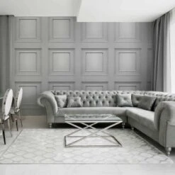 Amara Panel Wallpaper - Charcoal Grey