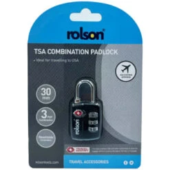 Rolson TSA Combination Padlock 30mm