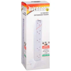 Eveready USB Double Wall Socket -White And Silver Furniture Store 387544 eveready 10 socket extension tower
