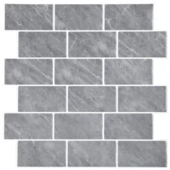 Berrington Grey Subway Self Adhesive Wall Tile -White And Silver Furniture Store 389754 berrington grey subway self adhesive wall tile 3