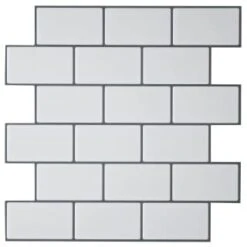 Hatfield White Subway Self Adhesive Wall Tile -White And Silver Furniture Store 389764 hatfield white subway self adhesive wall tile 3