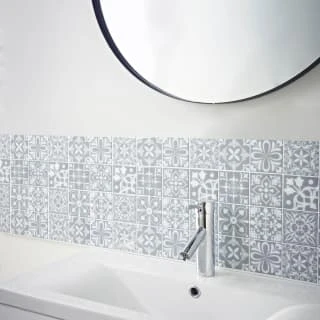 Rosedene Grey Moroccan Self Adhesive Wall Tile 2 Rosedene Grey Moroccan Self Adhesive Wall Tile - Image 2