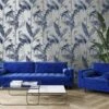 Azzurra Navy & Silver Wallpaper