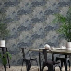 Old Town Navy Wallpaper