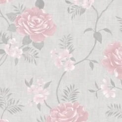 Rose Trail Pink Wallpaper -White And Silver Furniture Store 397128 rose trail pink wallpaper